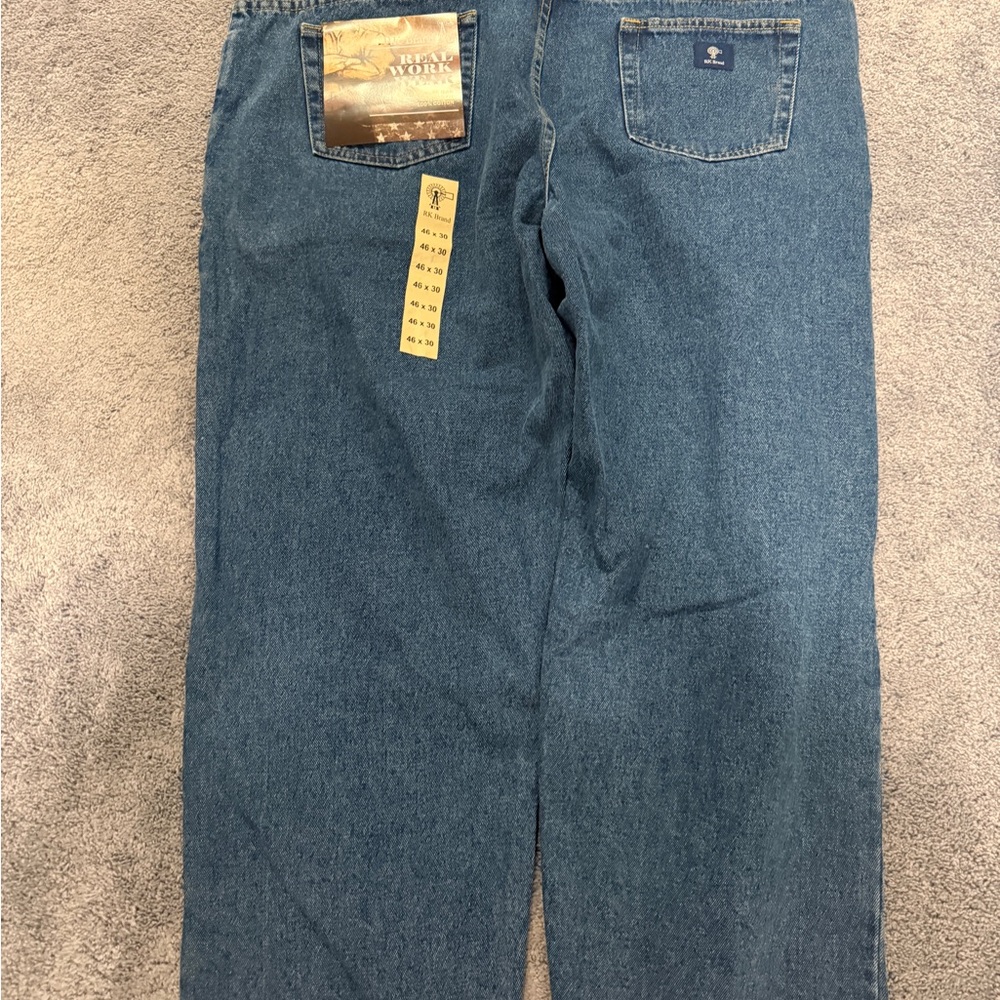 RK Brand Original Jeans Mens 46x30 (Fit 46x30) Blue Relaxed Fit 100% Cotton NWT